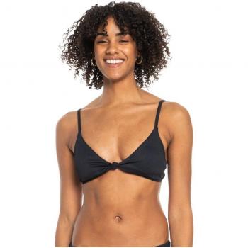 Top de bikini Roxy Love The Surf Knot con ribete en color antracita para mujer