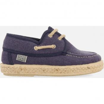 Gioseppo - Alpargatas de niño estilo náuticos en tejido azul marino con suela de yute, modelo Ellenton