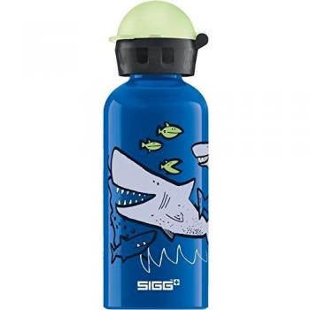 Botella de Agua Infantil Sigg Sharkies 0.4L - Aluminio, Ligera, a Prueba de Fugas, Libre de BPA, Certificada Neutra en CO2