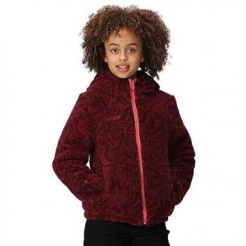 Regatta Kids Water-repellent Kyrell Reversible Jacket Mineral Red Burgundy Zebra, Size: 13 Years