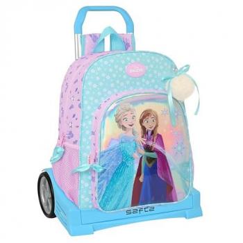 Mochila Escolar 180 con Carro Evolution Frozen Cool Days, Espalda Ergonómica, Ideal para Niños de Diferentes Edades, Cómoda y Versátil, Dimensiones 33x14x42 cm, Color V