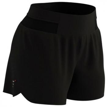 Compressport Performance Overshort Femenino Negro - Pantalón corto de running para mujer, color negro, talla M