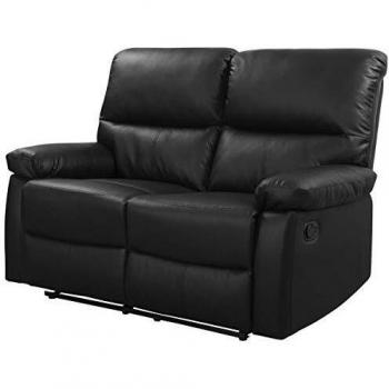 habitatetjardin Sofá reclinable 2 plazas Lincoln - Color Negro