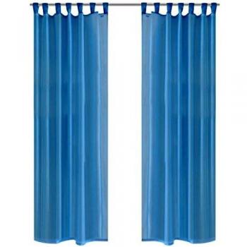 vidaXL 2 Cortinas turquesas Transparentes 140 x 175 cm