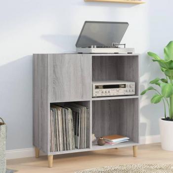 Soporte de Disco Móvil Sonoma Gris 84,5x38x89 cm Madera Multicapa