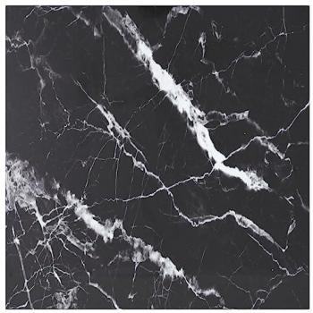 vidaXL Table Top Black 60x60 cm 6 mm Tempered Glass with Marble Design