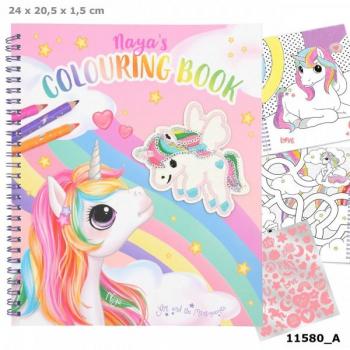 Depesche Ylvi 11580 - Libro para colorear con lentejuelas de unicornio (40 páginas para colorear y pintar, incluye muchas pegatinas, aprox. 24 x 20,5 cm) carbón