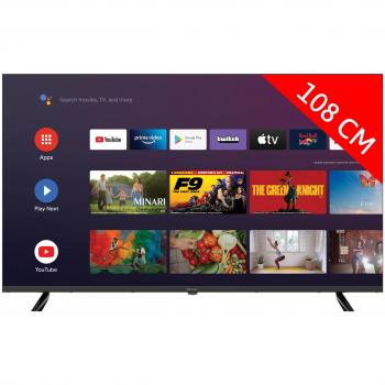 Televisor LED 43 Polaroid UltraHD 4K HDR10 Android TV con Wifi, Bluetooth 5.0, Netflix y YouTube