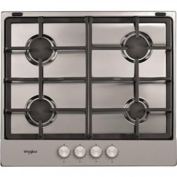 Placa de gas Whirlpool TGML 660 IX, 58cm, 4 fuegos, 7800w, acero inoxidable