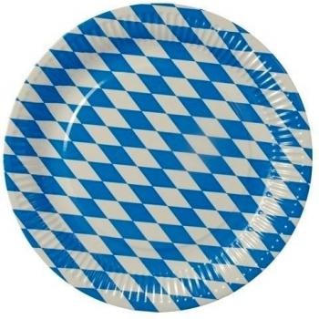 500 platos, cartón de diámetro 26 cm bávaro azules extra fuerte