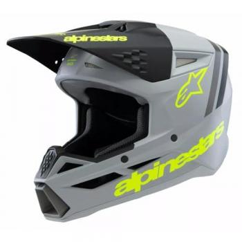 Alpinestars Casco de Cross Niño SM3 Radium ECE06 Verde-Negro-Amarillo Flúor