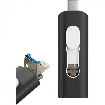 Memoria USB Cool 3 en 1 Negro 128GB