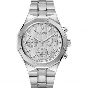 Bulova Classic Precisionist 44mm Quartz Chronograph Men's Watch with Stainless Steel Band and Sapphire Crystal
