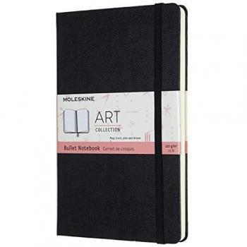 Moleskine Art Bullet Notebook, Hard Cover and Elastic Closure Journal, Colour Black, Size Large 13 x 21 A5, 160 Pages
