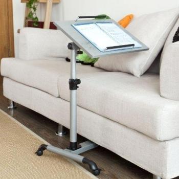 SoBuy® mesa auxiliar con ruedas, mesas de centro, mesas para portatiles, mesitas de noche, FBT07N-SIL