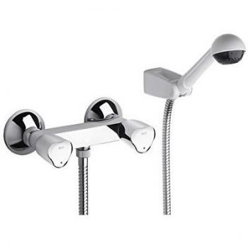 Roca Brava 08 - grifo monomando exterior baño y ducha con inversor automático, ducha de mano, flexible de 1,70 . Griferías hidrosanitarias convencionales. Ref. A5A0530C00