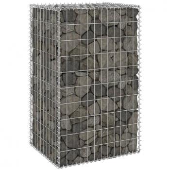 vidaXL Gabion Wall with Covers Galvanised Steel 60x50x100 cm