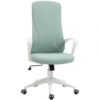 Vinsetto Silla de Oficina Giratoria con Altura Ajustable, Función de Basculante, Reposabrazos y Respaldo Alto, Dimensiones 62x56x110-119,5 cm, Color Verde