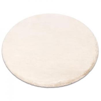 Alfombra Moderna Teddy New Beige Circular 120 cm Shaggy Muy Gruesa y Peluda