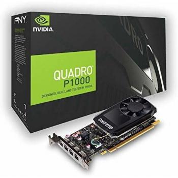 PNY Quadro P1000 4GB GDDR5 Professional Graphics Card with 4 Mini DP and DVI Adapters - Black