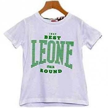 Leone - Plain Best Round Camiseta de Manga Corta para niños - Blanco ÓPTICO