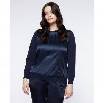 Jersey con capucha y parte delantera de raso