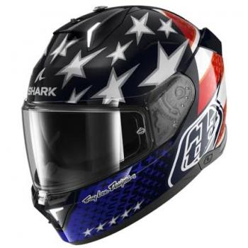 Casco Shark Skwal i3 Bandera de EE. UU. Negro Blanco Rojo Azul Talla M