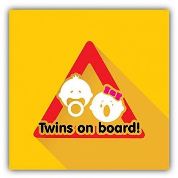 Baby On Board Twins Sign Alta Calidad De Coche De Parachoques Etiqueta Engomada 12 x 12 cm