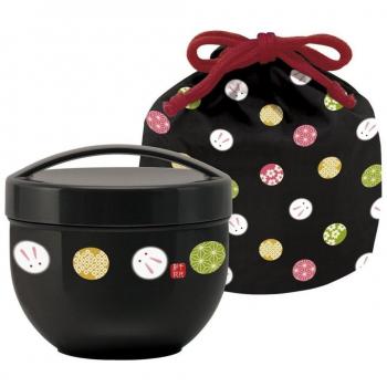 Temari rabbit drawstring caf with bowl lunch box