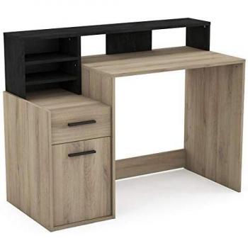 DEMEYERE Mesa Escritorio Ordenador despacho Oficina Estudio habitacion Color Roble Estilo Industrial 126x60x94 cm