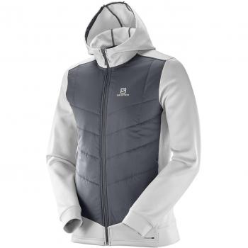 SALOMON PULSE HYBRID HOODIE M - Sudadera , Hombre , Gris -