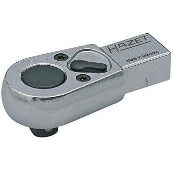 Cabeza de carraca reversible HAZET 6401-1, cuadrado insertable 9 x 12 mm, cuadrado macizo 1/4 pulgadas (6,3 mm), longitud de 46.5 mm