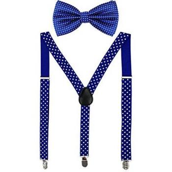 Conjunto De Tirantes Y Pajarita Elástico Ajustable Hombre Y Forma 3 Clips Metal Ancho 2.7 CM