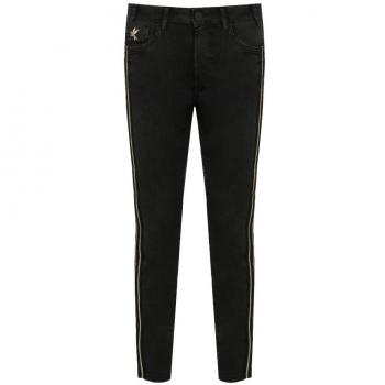 One Teaspoon Black Skinny Jeans with Gold Details, Slim-fit, Female, Size W23