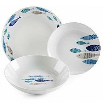 Excelsa North Sea - Vajilla de 18 piezas, porcelana