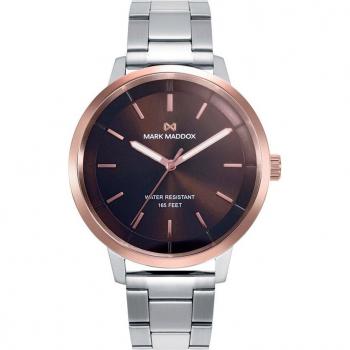 Mark Maddox - Reloj de hombre Greenwich con caja bicolor en acero e IP rosa con brazalete de acero