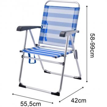 Silla de Playa Plegable y Reclinable de 5 Posiciones