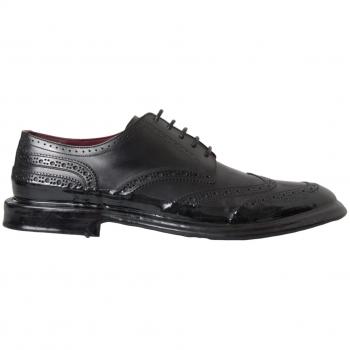 Black Leather Oxford Wingtip Formal Men Shoes - EU41/US8