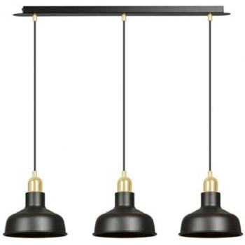 Lámpara de Suspensión Ibor, Acero Negro con Recubrimiento de Polvo, 72x100x21 cm