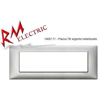Placa Vimar Plana 7 Módulos Color Argento Metallizado