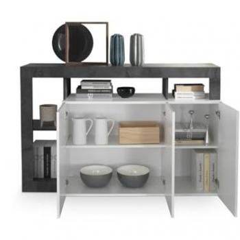 Aparador INOSIGN Hamburgo de 3 puertas, 146 cm x 93 cm x 42 cm, en color gris