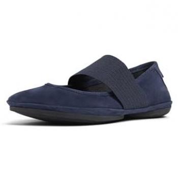 Bailarinas Camper Right Nina de Piel para Mujer, Ajuste de Cinta, Color Marino, Talla 39