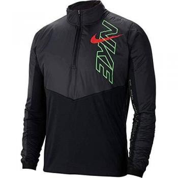 NIKE M Nk Elmnt Track Top Hz WM Air Long Sleeve, Hombre, Black/Scream Green/Bright Crimson, S