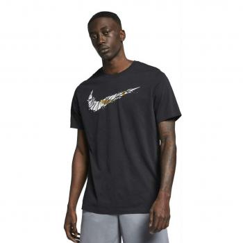 Nike M Nk Dry tee BB Swoosh Camiseta, Hombre, Black/Habanero Red, XL