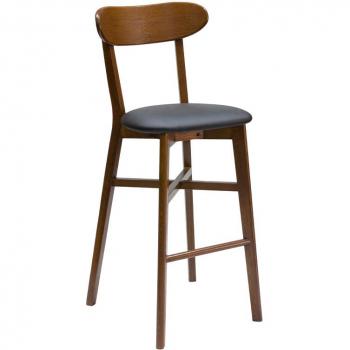 Taburete de cocina vintage de nogal y negro 75 cm DOVE