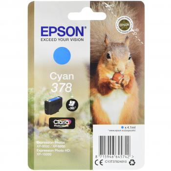 Epson Cyan - Cartucho de tinta para impresoras válido para EPSON Expression Photo XP-8500, XP-8505, 4,1 ml, 360 páginas, Ampolla