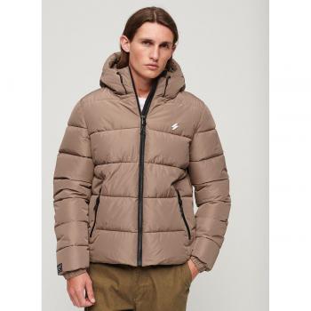Chaqueta acolchada con capucha Superdry Sports para hombre en color beige