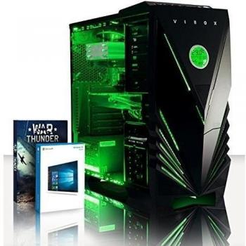 VIBOX Dorado 29 - 4,2GHz Intel i7 Quad Core CPU, GTX 1080 GPU, Extremo, Ordenador de sobremesa para oficina Gaming con unidad central, Windows 10, Iluminaciàn interna verde