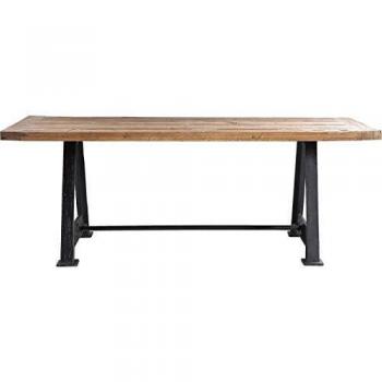 Mesa Rectangular Única de Madera Reciclada y Hierro para 10 Personas - 210x100cm
