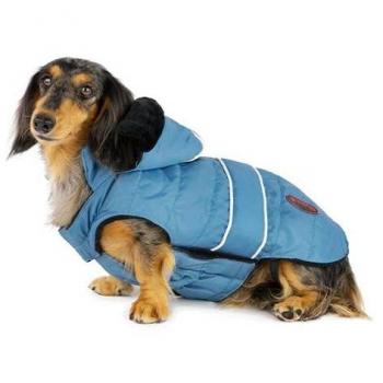 Abrigo Inuit Azul para Perros - Protección Contra el Frío - Interior Forrado de Felpa - 40CM